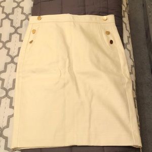 Loft white midi skirt